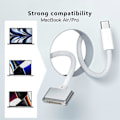 Pikkukuva 2 / 5: MacBookille 2m 140W Yhteensopiva MagSafe 3 Punotun Johdon USB-C Magneettiseen Latauskaapeliin Multicolor Midnight Color