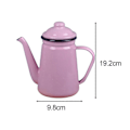 Miniatyrbillede 4 af 4: Emalje Kaffekande 1.1L Kaffekedel Holdbar Tyk Vand Mælk Varmer Komfur Tekande Vandkedel til Hjem Udendørs Te Kaffe Pink