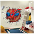 3D Tecknad Spiderman Väggdekaler Superhjälte För Pojkar Barnrum--