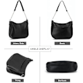 Miniatyrbillede 4 af 6: Dame PU Læder Crossbody Taske Stor Håndtaske Simpel Stil Tote Tasker Casual Skuldertasker til Piger Negro