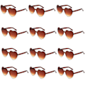 Miniatyrbilde 1 av 4: 12 stk. Hjerte Solbriller For Kvinner Transparent Hjerteformede Solbriller Bulk Morsomme Solbriller Pakke For Festgaver light brown
