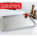 Miniatyrbild 1 av 5: 304 bricka i rostfritt stål, rektangulär ren platt botten fyrkantig plåt, kommersiellt kök bakplåt, förtjockad ångad risplåt G-style L60 W40 H2flat bottom