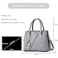 Miniatyrbilde 3 av 6: Dame Håndveske med Flere Lommer, Tote Bag med Topphåndtak, PU Lær Skulderveske, Crossbody Veske Gris