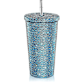 Miniatyrbild 1 av 5: Bling Diamond Tumbler Glitter Vattenflaska Med Lock Blue