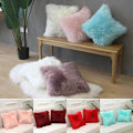 Miniatyrbilde 2 av 5: 1 stk. Shaggy Fluffy Putetrekk Putevar Myk Pels Plysj 45x45cm red