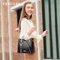 Miniatyrbillede 2 af 6: Dame Håndtaske Kvaster Skuldertaske Top Håndtag Vandtæt Messenger Taske PU Læder Farve Syning Tote Taske Negro