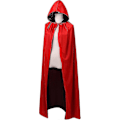 Miniatyrbild 4 av 4: Vändbar Cape för Vuxna och Barn, Påsk Halloween Jul Mantel Maskerad Vampyr Häxa Trollkarl Rollspel Cape Black  Red 140cm