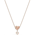 Miniatyrbild 4 av 5: Högkvalitativ Twist Love Heart Rund Diamant Halsband Kvinna Swarovski Element Kristall Nyckelben Kedja