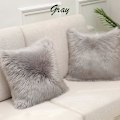 Miniatyrbilde 1 av 5: 1 stk. Shaggy Fluffy Putetrekk Putevar Myk Pels Plysj 45x45cm gray
