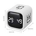 Miniatyrbillede 5 af 5: Gravity Timer Professionel Lydløs Digital Cube Timer til Tidsstyring til Arbejde Studie Køkken Møde Hvid