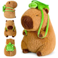 Miniatyrbilde 1 av 7: Capybara Plysjleker, Søt Capybara Plysj, Simulering Capybara Plysj med Skilpaddepute, Søte Capybara Plysjdukker, Plysj for