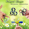 Miniatyrbild 4 av 5: 3 st Fidget Ring Leksaker, Färgglada Fidget Ring Leksaker, Perfekt för Att Lindra Ångest, för Pojkar/Flickor/Vuxna (3PC-Svart)