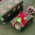 Miniatyrbild 3 av 5: Julpapper 70x50 Julpapper Ark 5 med band, julklappar, julklappspapper Förpackningsmaterial Grönt presentpapper