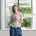 Miniatyrbilde 3 av 5: Magnetisk insektsnett vindu, magnetisk insektsdør myggnett skyvedør med magneter anti mygg insekter, finmasket, med borrelås white 130*150CM
