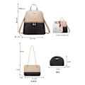 Miniatyrbild 7 av 9: Mode Dam Ryggsäck Läder Ryggsäck med Axelrem Crossbody Väska Läder Korthållare Plånbok Set Gåva för Kvinnor A