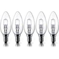 E14 42W Halogenlampor, Liten Edisonskruv (SES) 2700K Varmvit Dimbar 5-pack [Energiklass C]