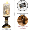 Miniatyrbillede 2 af 5: Flammeløs Lys Snekugle USB Batteridrevet Glød Roterende Vand Blinkende Lys Jul til Hjem Indendørs og Udendørs Dekoration B