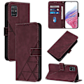 Miniatyrbillede 2 af 4: Kompatibel med Samsung Galaxy A71 4G Fuld Beskyttelse Blød PU Læder Flip Wallet Telefon Cover med Kortholder og Lang Rem Wine