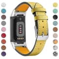 Ægte læder justerbar rem til Fitbit Charge 6/5 - Premium erstatningsurrem Yellow Fitbit Charge 6