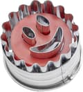 1 st Linzer Kakformar Med Leende Mönster Rostfritt Stål Silver 5 X 5 X 3,5 Cm