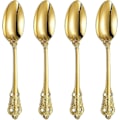 Miniatyrbillede 1 af 4: Flotte 7\" teskeer, sæt med 4, 18/10 rustfrit stål, guld, robust dessertskefuld