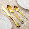 Miniatyrbillede 3 af 4: Flotte 7\" teskeer, sæt med 4, 18/10 rustfrit stål, guld, robust dessertskefuld