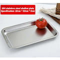 Miniatyrbilde 1 av 5: 304 rustfritt stålbrett, rektangulær ren flat bunn firkantet plate, kommersiell kjøkken bakefiskplate, fortykket dampet risplate B-style L32 W22 H2flat bottom