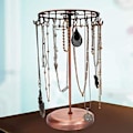 Miniatyrbillede 2 af 5: 23 kroge roterende halskæde display holder vedhæng armbånd smykker stativ rack sort Black