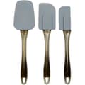 Set med 3 silikonspatlar, rektangulära, grå/guld, 6.5 x 2.01 x 26.01 cm
