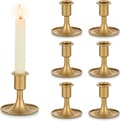 Guld Ljusstakar, Set om 6 Standard Metall, för Bröllop & Jul