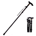 Miniatyrbillede 1 af 5: Justerbar Foldbar Vandrestav Skridsikker Base Vandrestave Aluminium Legering Sammenklappelig Stok 1 stk Høj Kvalitet black