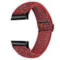 Miniatyrbild 1 av 3: Elastiskt klockarmband för Fitbit Charge 3/3 SE/4, justerbart armband med svart kontakt Red Style B Fitbit Charge 3