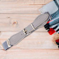 Miniatyrbild 5 av 5: Elastiskt justerbart midjebälte för barn, avslappnat stretchbälte, sött klänningsbälte PU-läderbälte för pojkar jeans byxor kjolar Grey 2.5cmx65cm