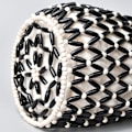 Miniatyrbillede 7 af 7: Retro Træ Skuldertaske Kvinder Vævet Perlebesat Håndtaske Udhulet Tote Taske Casual Strand Bucket Taske Black