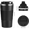 Miniatyrbild 3 av 6: Resanvändbar Termosmugg Kaffe Koppar Vakuumisolering Rostfritt Stål Flask för Varma Kalla Drycker Black 380ml