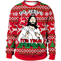 Miniatyrbillede 1 af 5: Julesweater Dame Grim Julesweater Familie Jule Top Pullover Rund Hals Vinter Julemand Rensdyr Snefnug Rojo - Jesús M