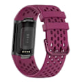 Miniatyrbillede 2 af 5: Blød silikone sportsudskiftningsurrem med åndbare huller til Fitbit Charge 6/5 Multicolor Style H