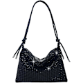 Miniatyrbild 1 av 6: Rhinestone Clutch Partyväska, Elegant och Förfinad Partyväska för Kvinnor, Handväska för Kvinnor med Justerbar Axelrem, Klassisk och Mångsidig Silverväska C