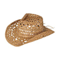 Miniatyrbilde 1 av 5: Stråhatt Ventilert Hul Rund Sammenleggbar Western Cowboy Strandhatt Fotorekvisitter Khaki