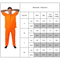 Miniatyrbild 8 av 8: Halloween-kostym för män - Fången, Convict, Festkläder, Orange Topp och Byxor M