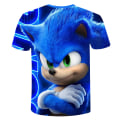 Miniatyrbild 2 av 3: Barn Sonic The Hedgehog Cartoon 3D-tryckt vardagströja spelgåva Blue 140cm