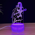 Miniatyrbild 1 av 8: Taylor Swift 3D LED nattlampa skrivbordslampa 7 färger växlande touch-kontroll present A