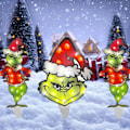 Miniatyrbild 2 av 4: 3PCS Jul LED Ljus Grinch Figur Dekoration Trädgårds Prydnader 3PCS