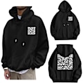 Miniatyrbild 1 av 8: Rolig FU QR-kod Hoodie QR-kod Hoodie Unisex Rolig Skämt Skanningsbar Grafisk Tryckt Tröja med Huva Black L