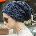 Miniatyrbild 1 av 6: Vinter Höst Unisex Pullover Mössa Ull Stickad Vuxen Varm Mössa navy