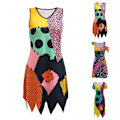 Miniatyrbild 4 av 5: Nightmare Before Christmas Sally Cosplay Kostym för Kvinnor Halloween Maskeraddräkt B XL