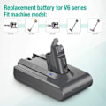 Miniatyrbild 4 av 5: AXILIEF 6000mAh 21,6V batteri för Dyson V6 DC62 DC59 DC61 DC58 DC72 DC74 Handdammsugare Ersättningsbatteri