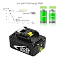 Miniatyrbillede 2 af 4: Pakke med 2 batterier til Makita BL1860 BL1850B BL1850 BL1845 LXT 18V 6.0Ah Li-Ion BL1840 BL1830 Svart