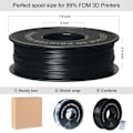 Miniatyrbillede 3 af 4: GEEETECH Sort 3D PLA Filament 1,75 mm 1 kg til 3D-printer, 1 kg 1 spole, 0,02 mm høj præcision