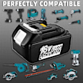 Miniatyrbillede 2 af 4: 2X 18V 5.0Ah batteri til Makita 18V batteri BL1860B BL1860 BL1850B BL1850 BL1840 BL1830B BL1820 med DC18RC oplader til Makita Svart